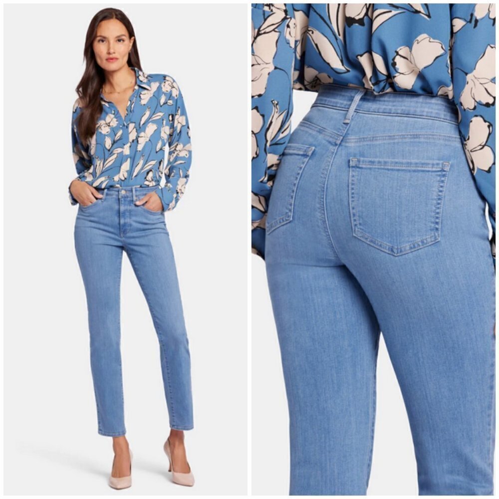 💕NYDJ💕 Sheri High Rise Slim Jeans ~ Nottinghill Blue 12 NWT